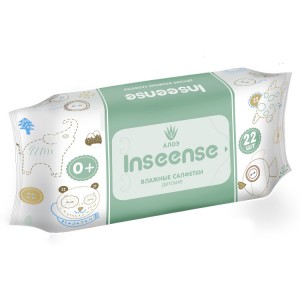 Drėgnos servetėlės vaikams Inseense su Aloe Vera 22 vnt.